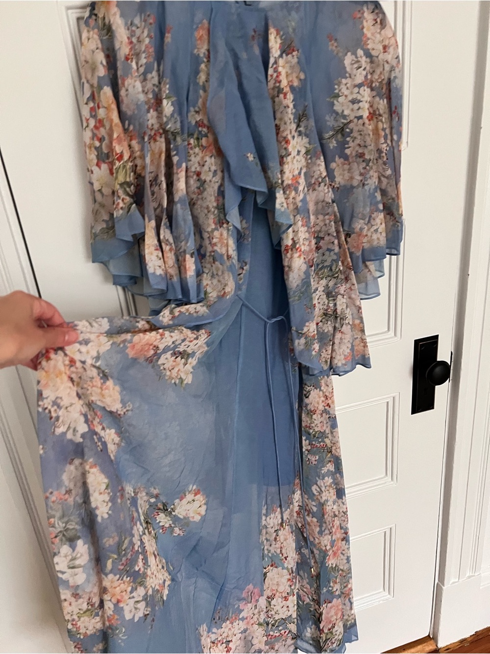 Zimmermann Teal Blue Botanical Floral Tiered Maxi Dress - Picture 4 of 8